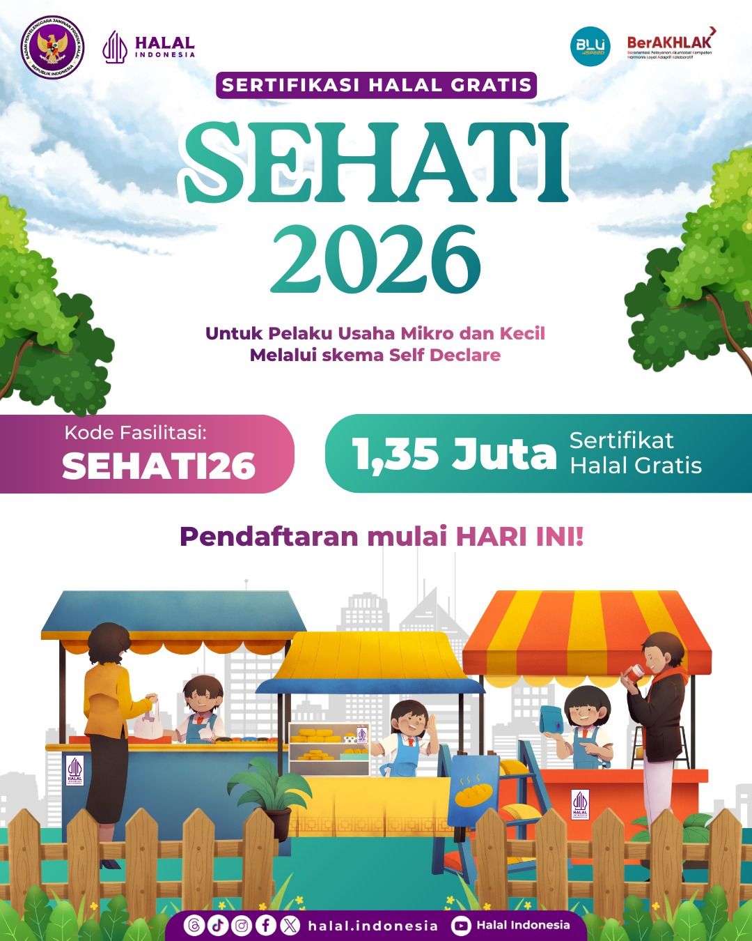 Ini Kriteria Pelaku UMK yang dapat Mengajukan Sertifikat Halal Gratis Program SEHATI 2026